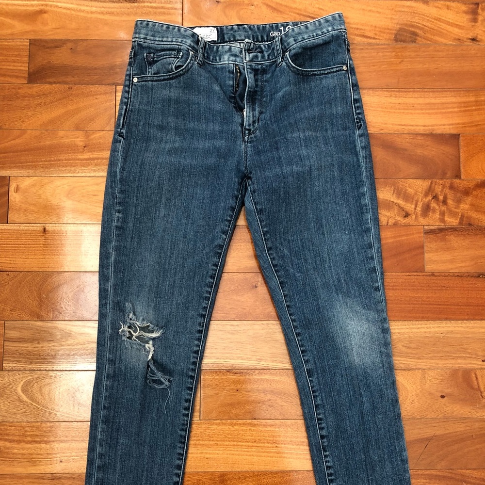 Gap 1969 Always Skinny High Rise Ripped Jeans
