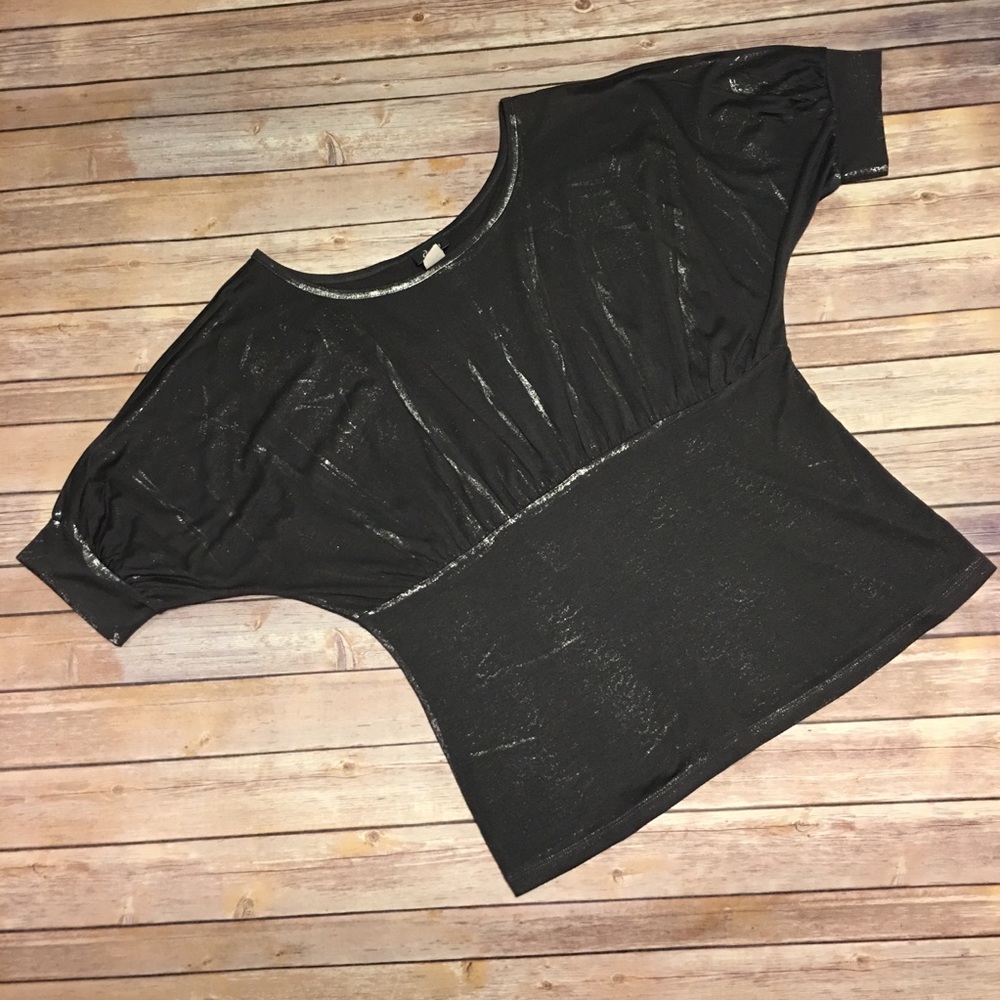Empire Waist Gray/Silver Top EUC