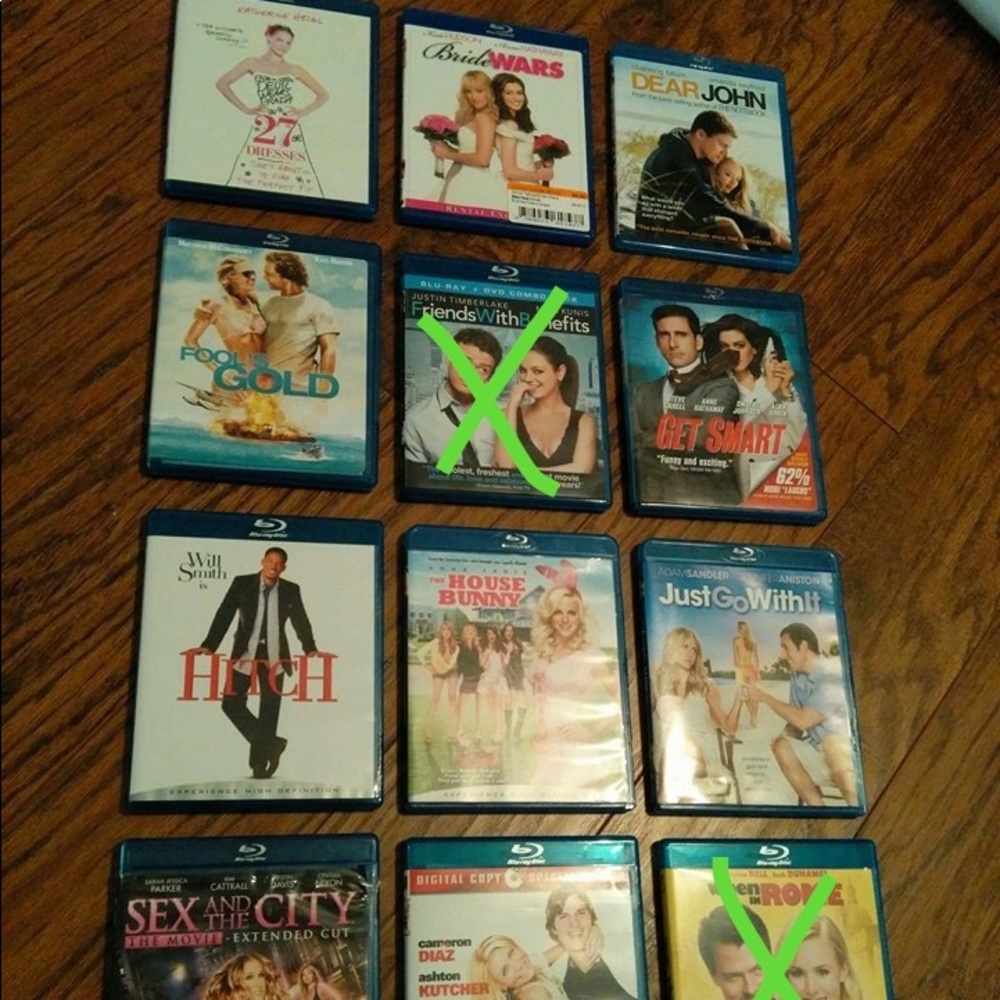 Lot of 10 RomCom ChickFlick Blu-rays! EUC!