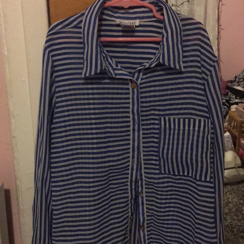 Sheer button up top