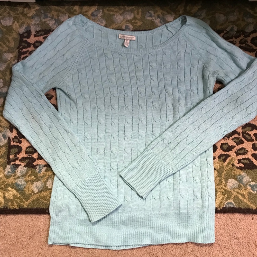 Light weight boatneck sweater - mint color