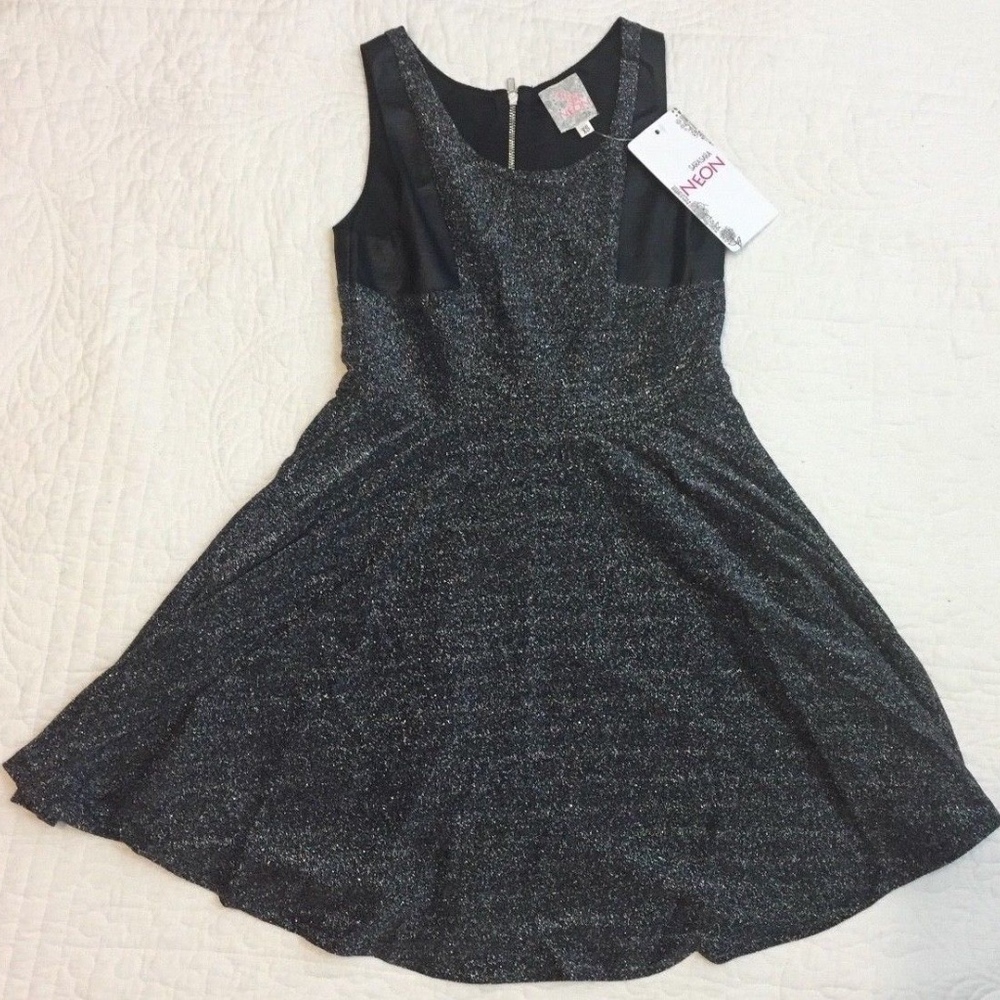 3/$25 Fashion A Girls Metallic Black Dress