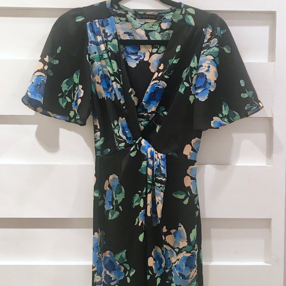 Zara Dresses Zara Knotted Floral Printed Dress Poshmark