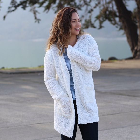 White Teddy Bear Cardigan - Picture 2 of 2