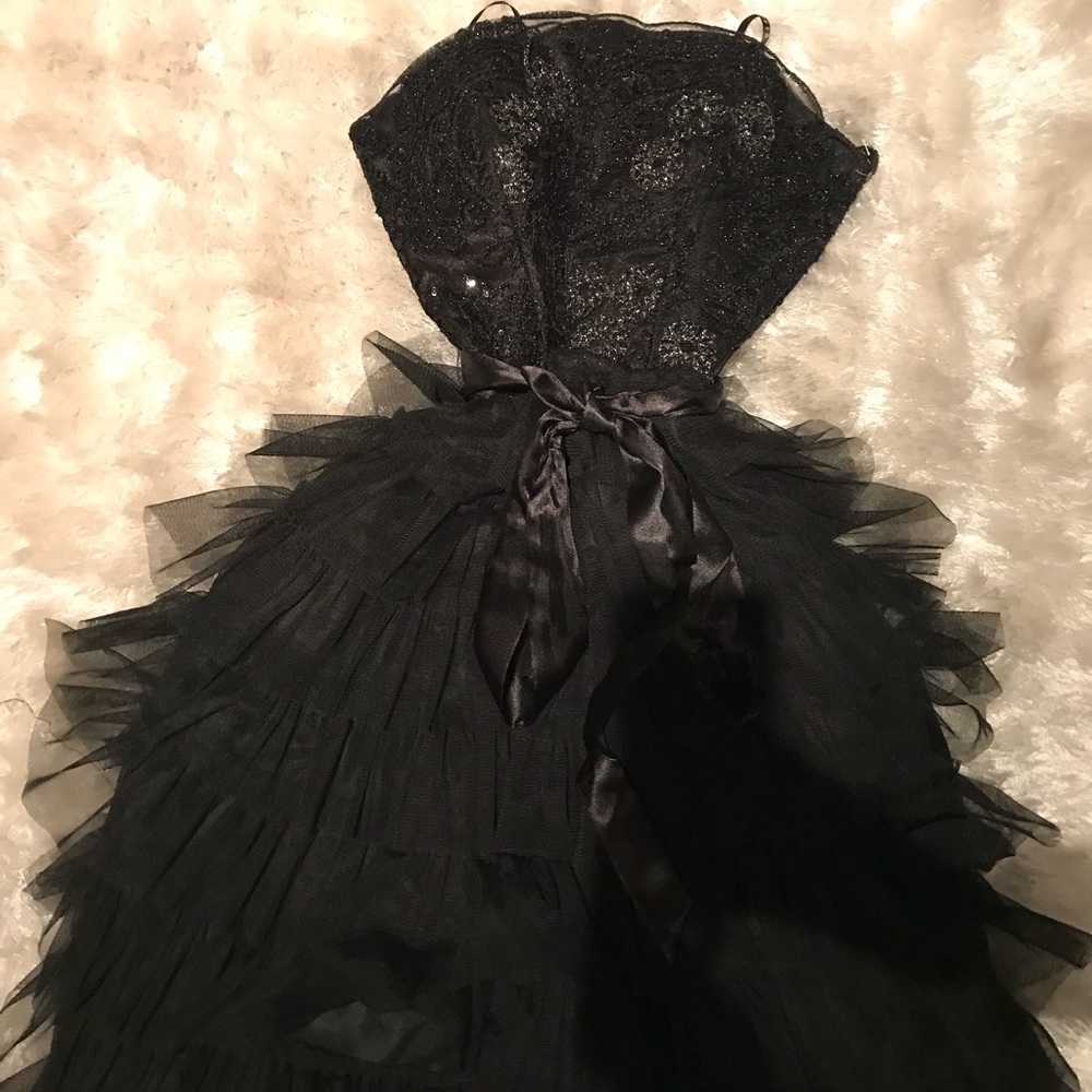 Masquerade Black Ruffle Lace Gown