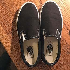 Black and white slip-on Vans - size womens 8.5