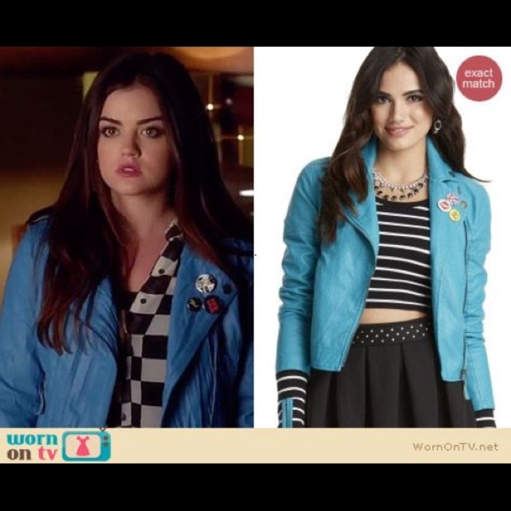 "Pretty Little Liars" Blue leather jacket