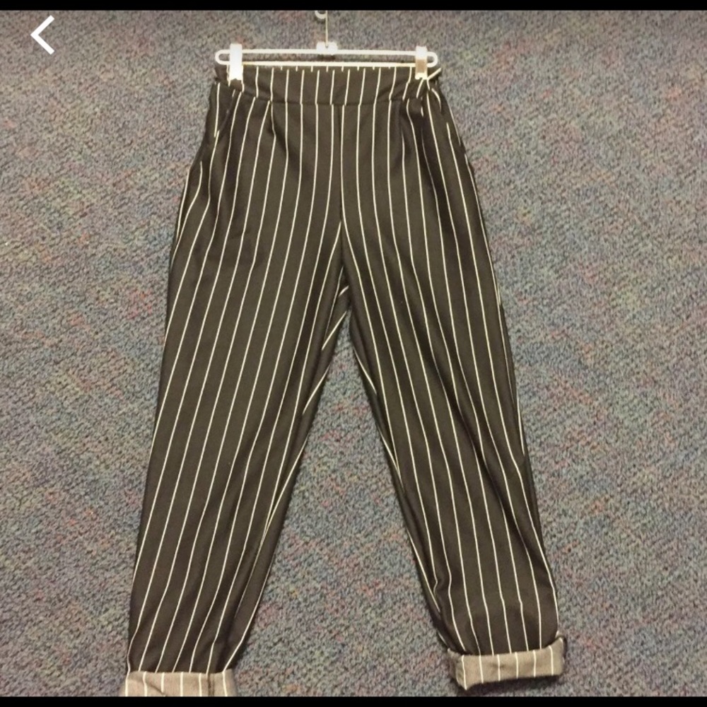 pinstripe trousers