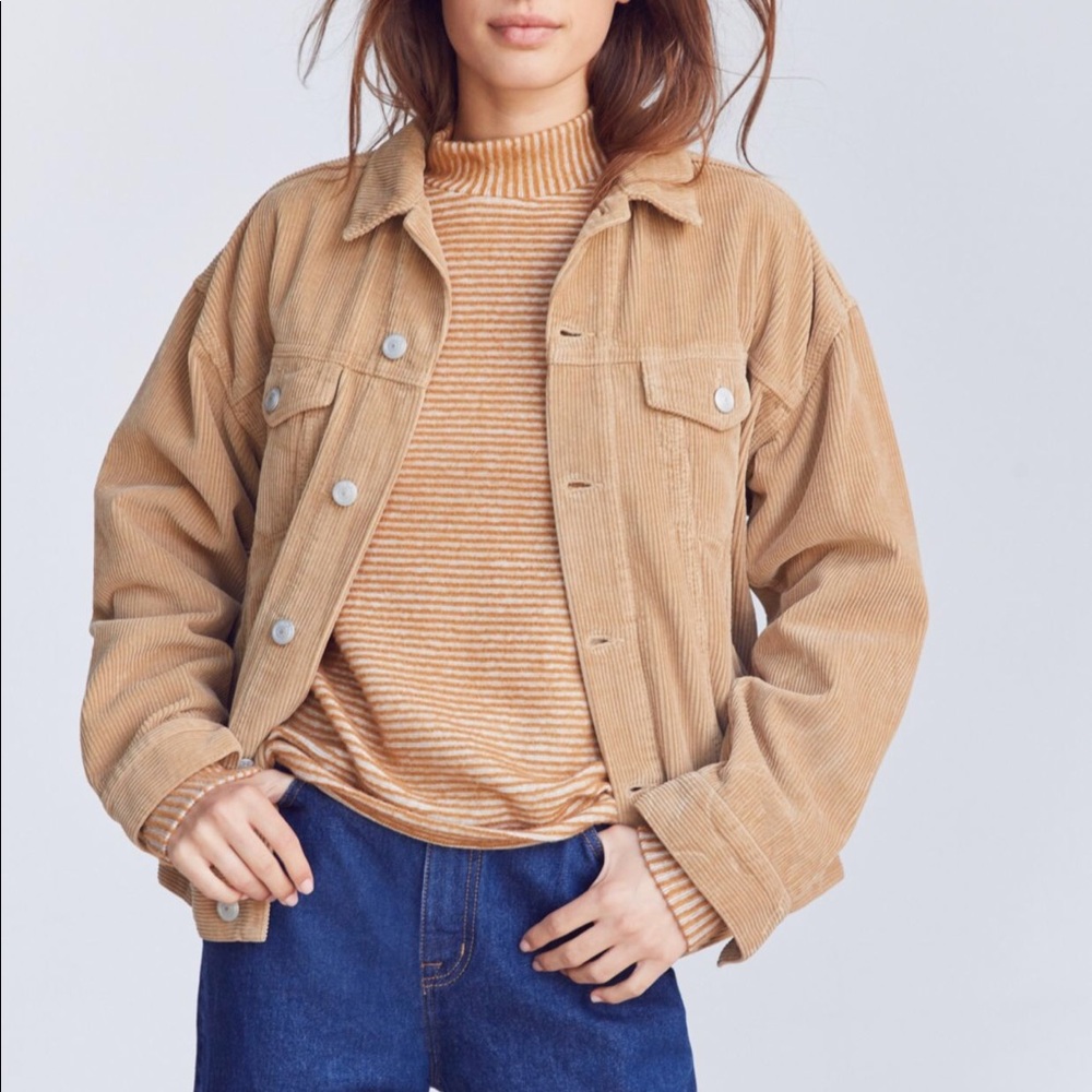 Striped mock neck top