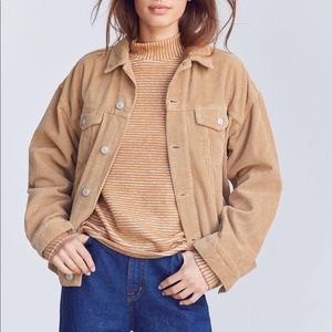 Striped mock neck top