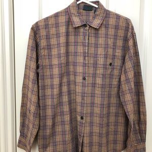 Vintage Mustard Plaid Button-down Shirt
