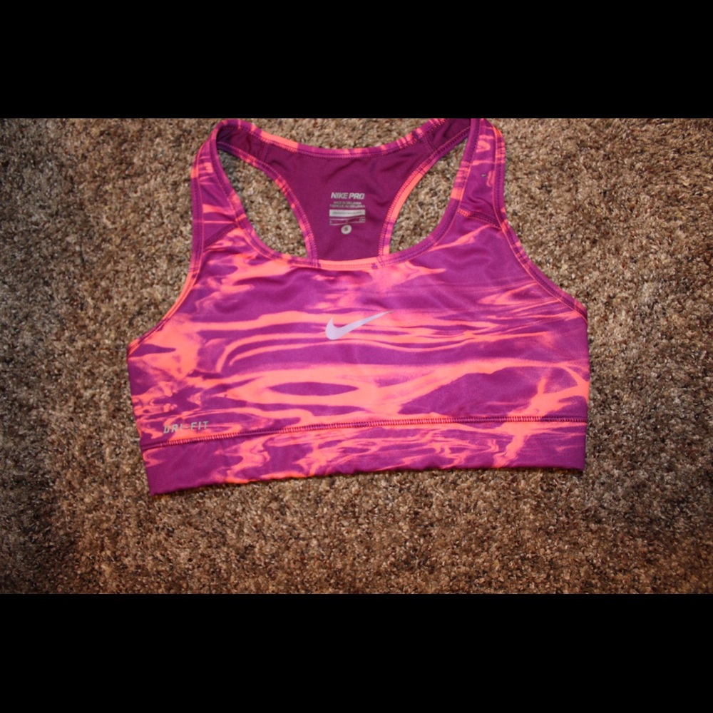 Pink/pink NIKE dri-fit sports bra S