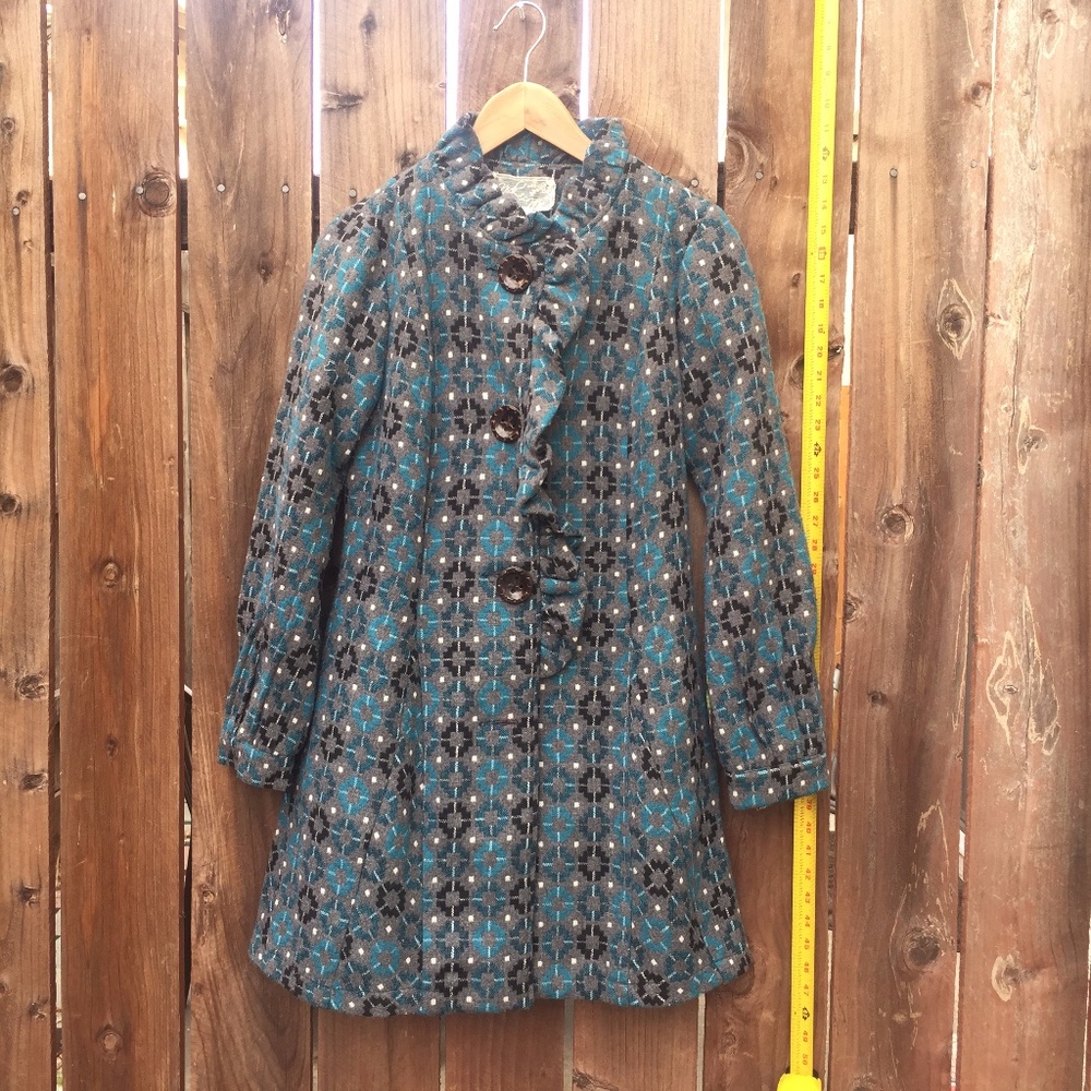 Nick and Mo Blue Coat Anthropologie Style