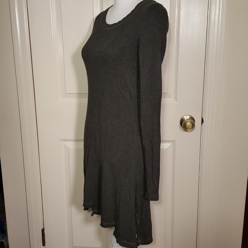 Kensie Long Sleeve Charcoal Gray Dress - Picture 3 of 8