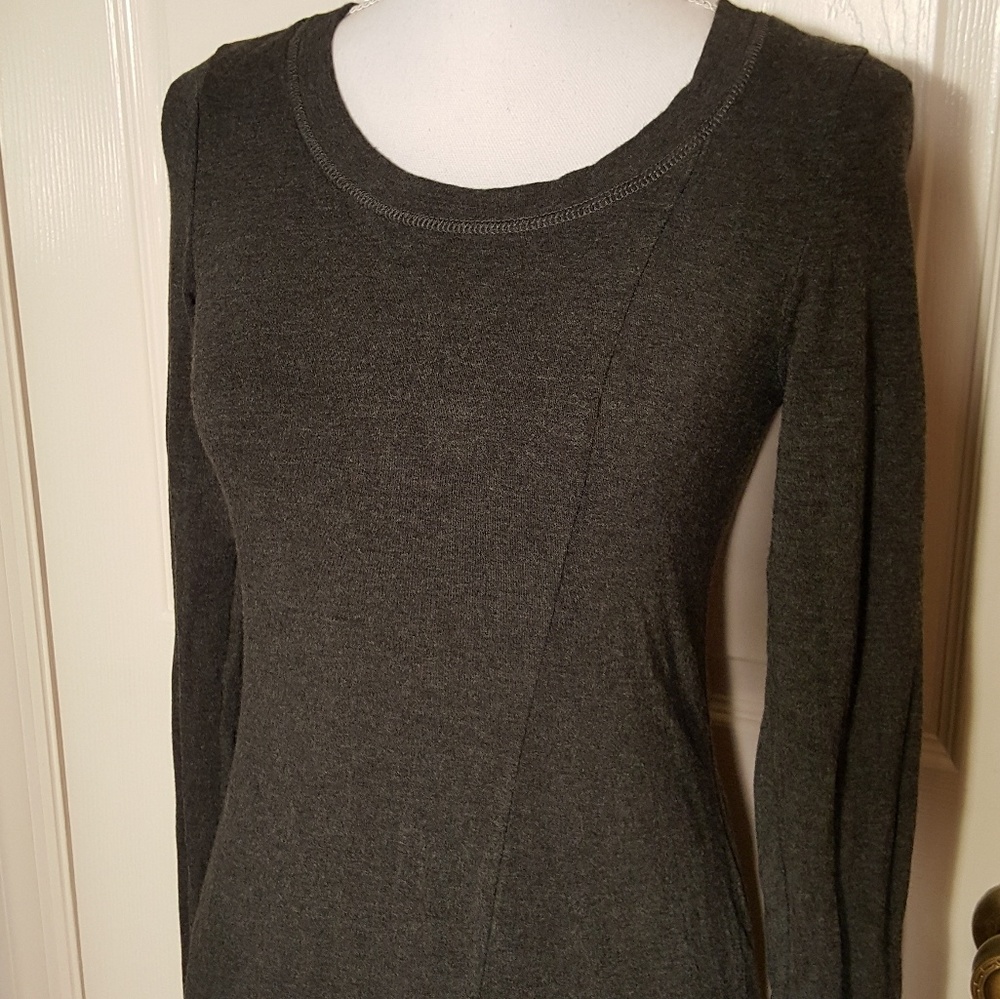 Kensie Long Sleeve Charcoal Gray Dress - Picture 8 of 8