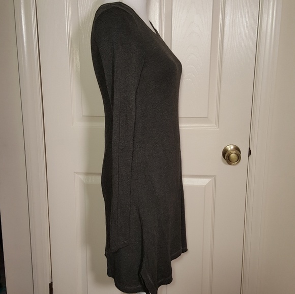 Kensie Long Sleeve Charcoal Gray Dress - Picture 2 of 8