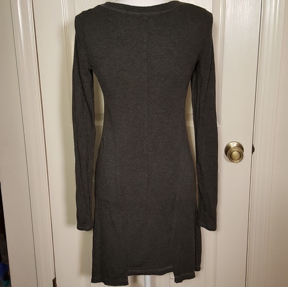 Kensie Long Sleeve Charcoal Gray Dress - Picture 4 of 8