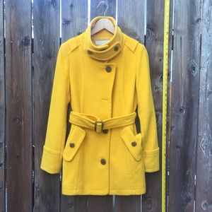 Plastic Island Yellow Peacoat Trench Women's M 6