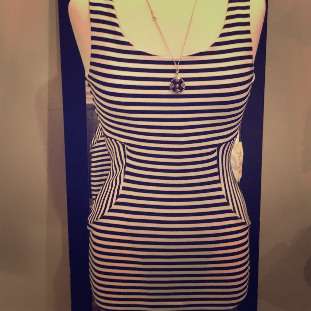 NWT Black and white stripped dress
