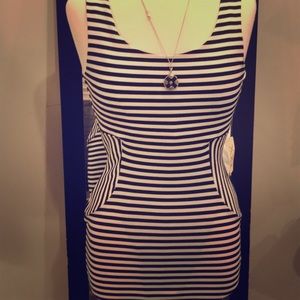 NWT Black and white stripped dress