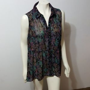 Torrid Hi-lo skull tank size 1
