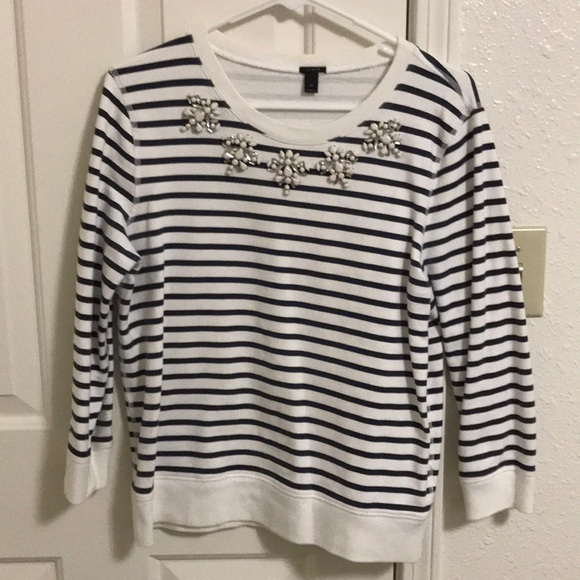 J. Crew Tops - J Crew Jeweled Sweatshirt