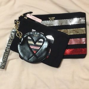 Victoria's Secret 3 piece cosmetic bag set