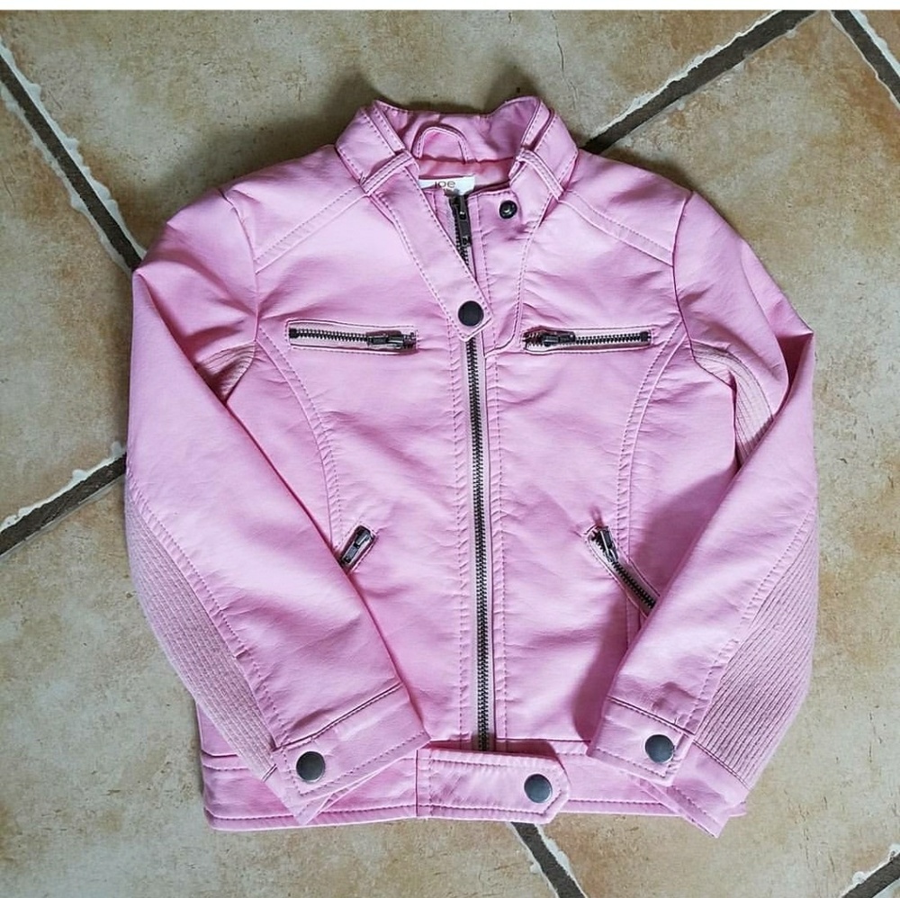 Faux leather jacket girls