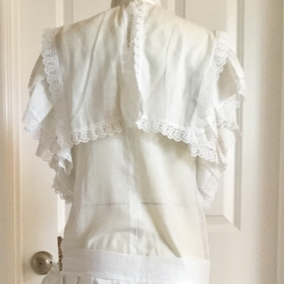 60s Vintage Edwardian Lace Top - Picture 5 of 8