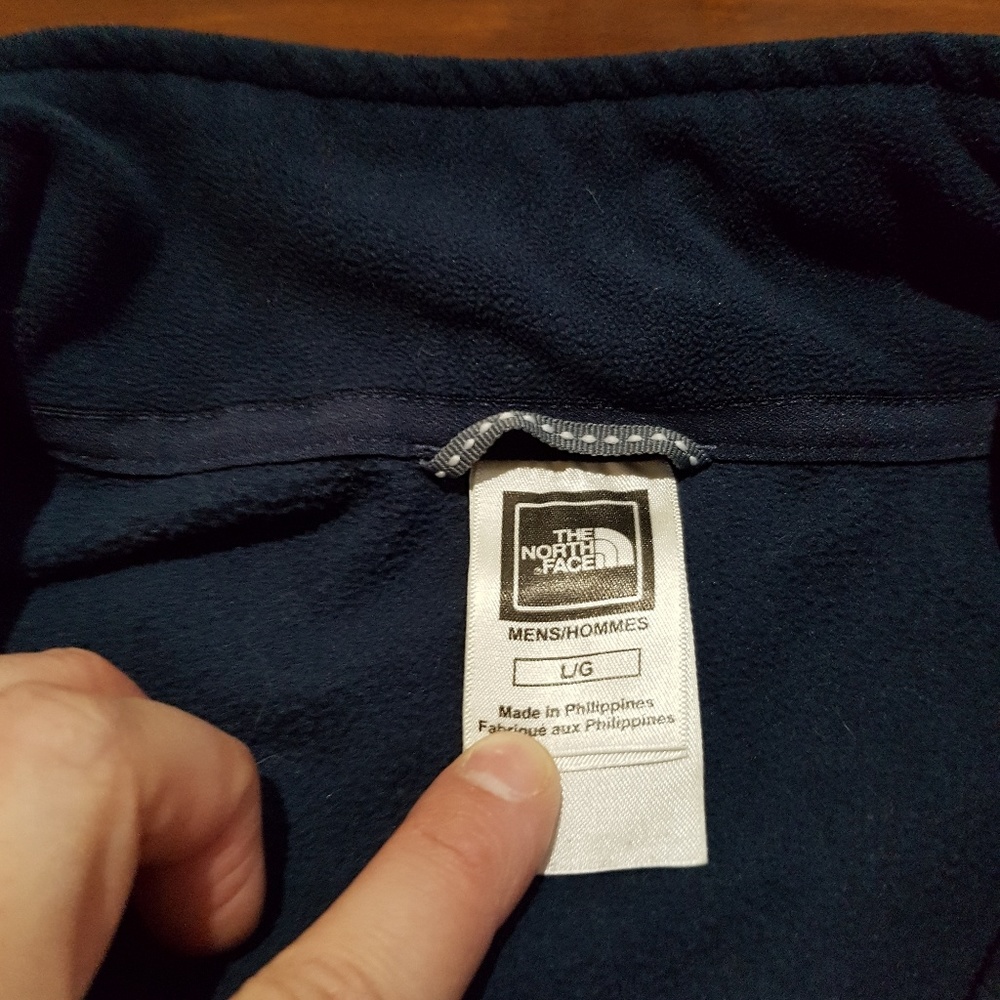 Men's navy blue North Face fleece, large_3