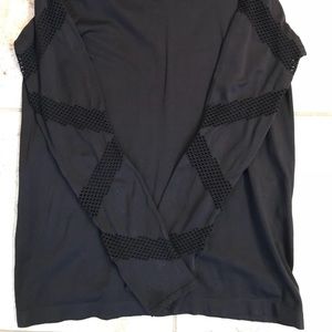 Fabletics black long sleeve nylon shirt NWOT