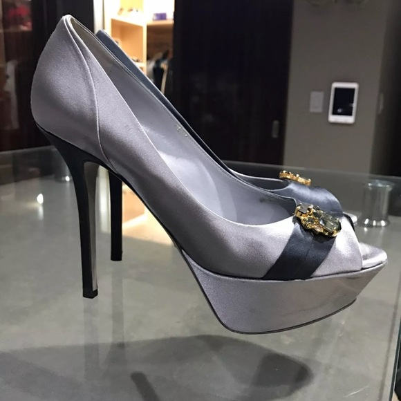 Sergio Rossi Satin Platform Pumps - Picture 1 of 3