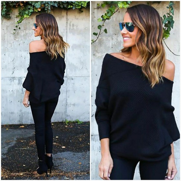 Burgundy Off The Shoulder Knitted Tunic - Picture 3 of 4