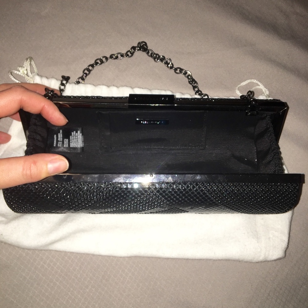 BCBG Max Azria black metal mesh evening clutch - Picture 2 of 4