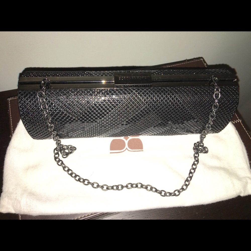 BCBG Max Azria black metal mesh evening clutch - Picture 3 of 4
