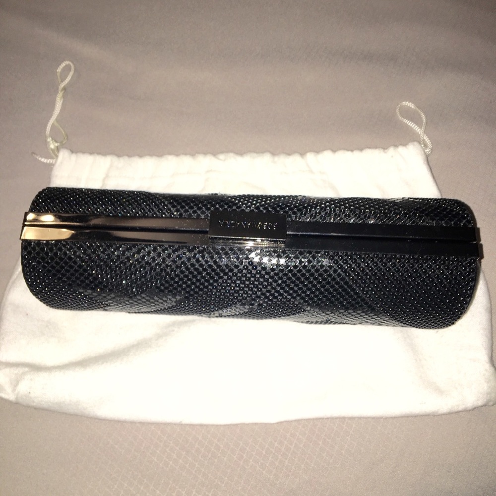 BCBG Max Azria black metal mesh evening clutch - Picture 4 of 4