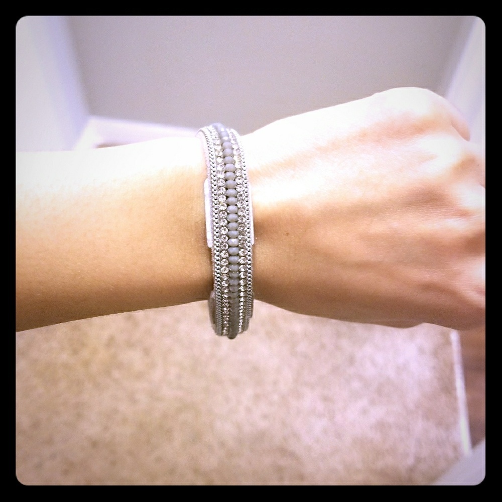 Leather tennis bracelet. New w/ tags!!