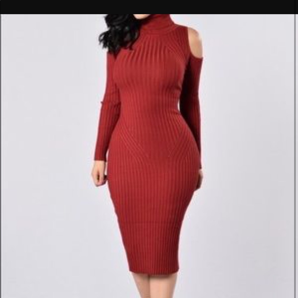 Burgundy sweater dress