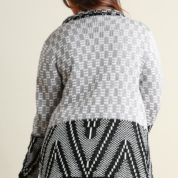 Umgee Plus Size Top Sz 1X Drape Cardigan Western Waterfall Womens Sweater Duster - Picture 3 of 4