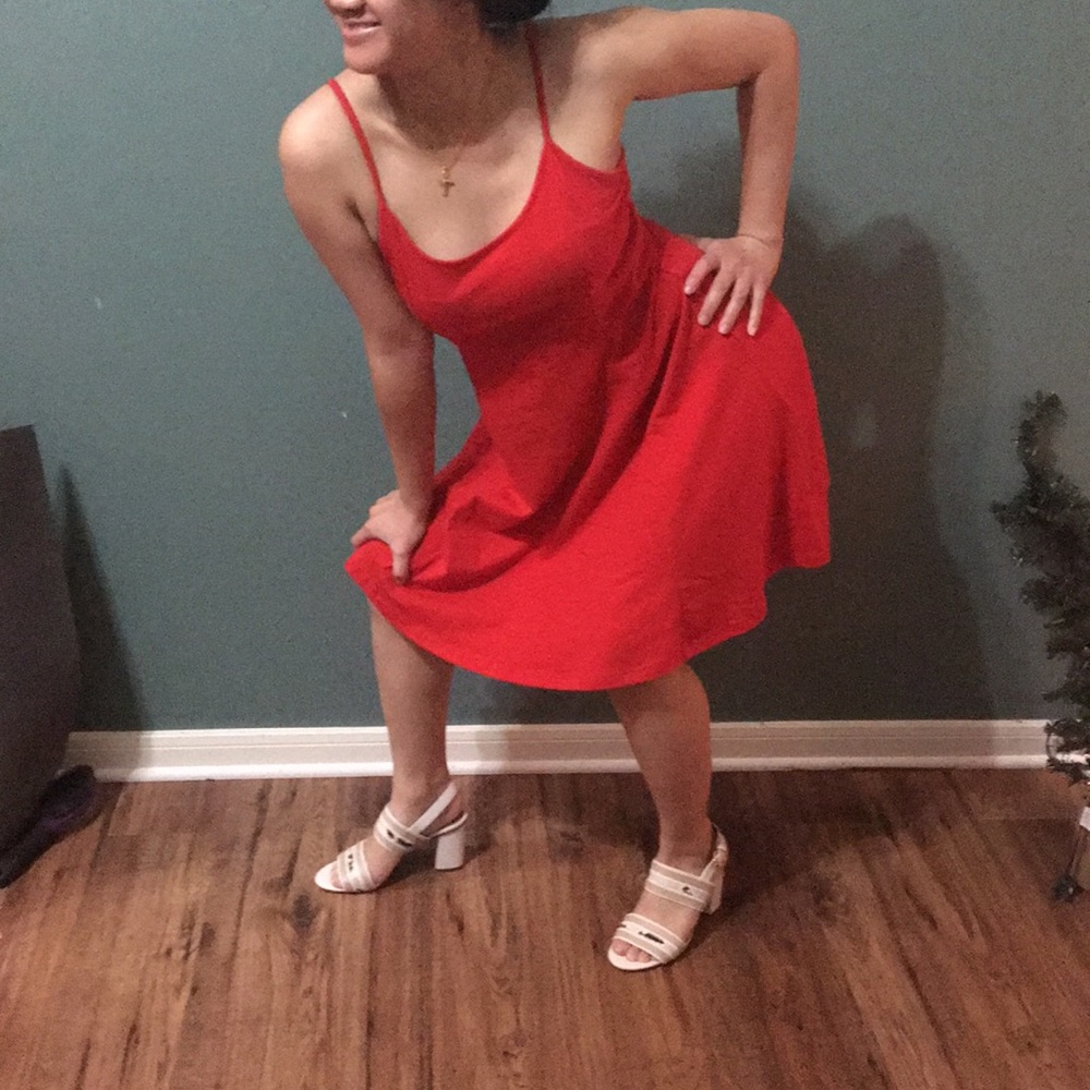 Casual red dress