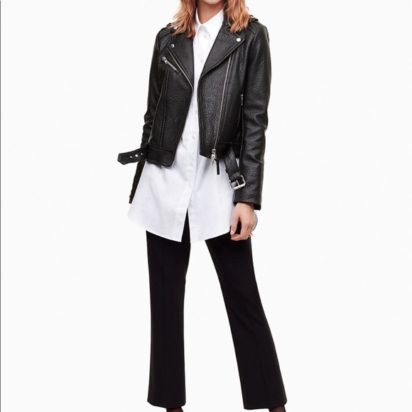 Black Pebbled Leather Motorcycle Jacket NWOT - Picture 4 of 8