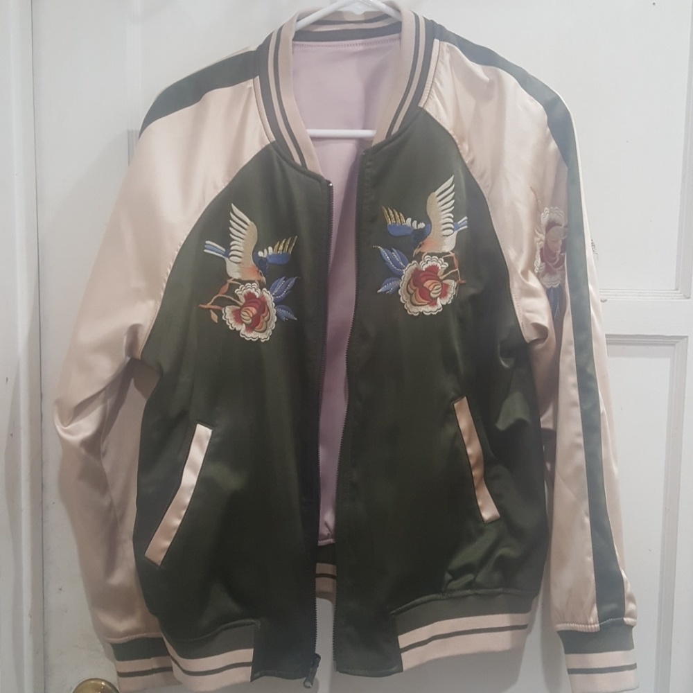 Express embroidered  reversible bomber jacket M