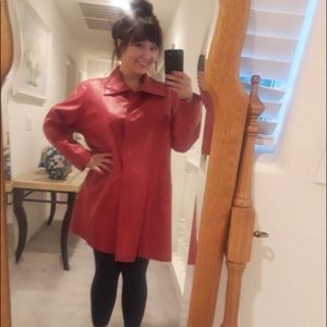 Red leather coat in excellent condition!