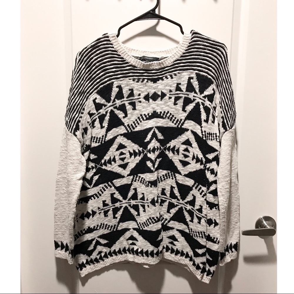 Tribal Print Knit Sweater