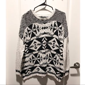 Tribal Print Knit Sweater
