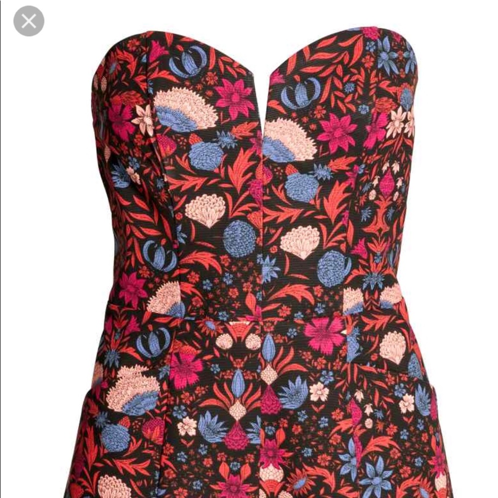 h&M Strapless fitted playsuit in multicolor print