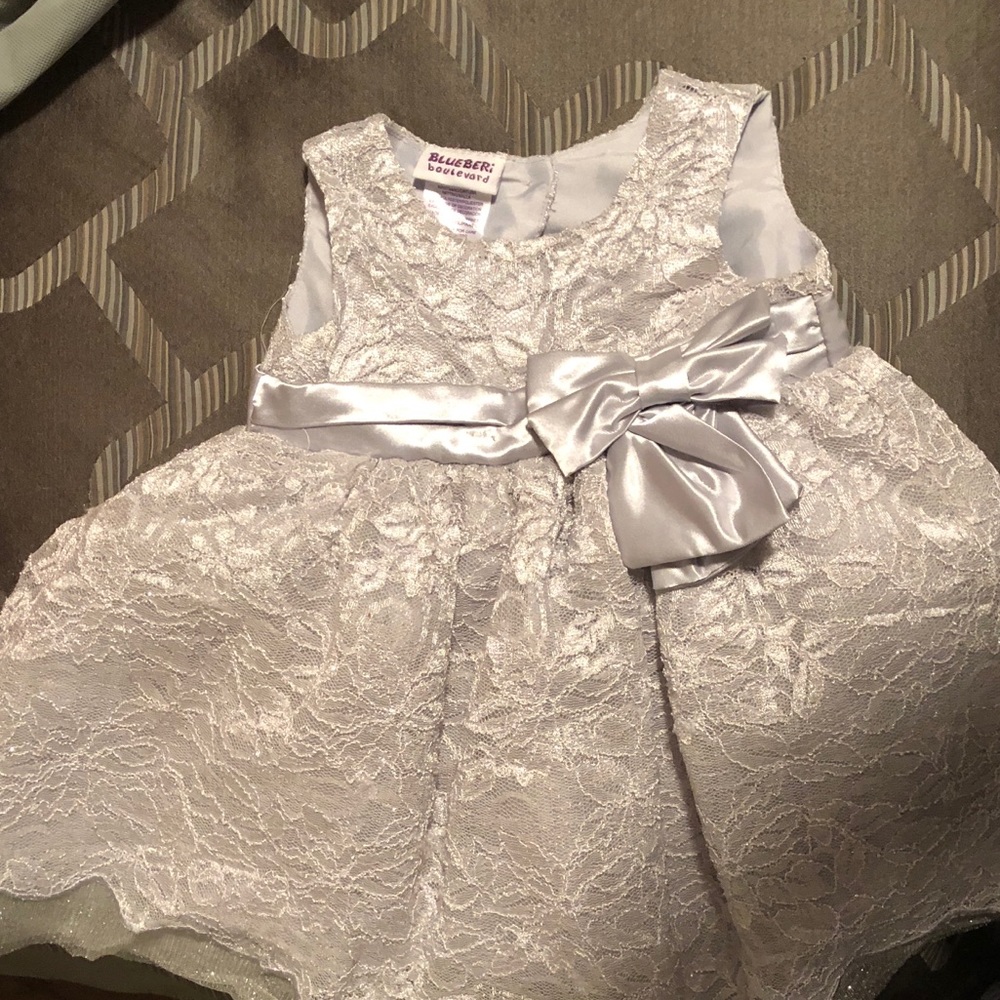Silver lace dress