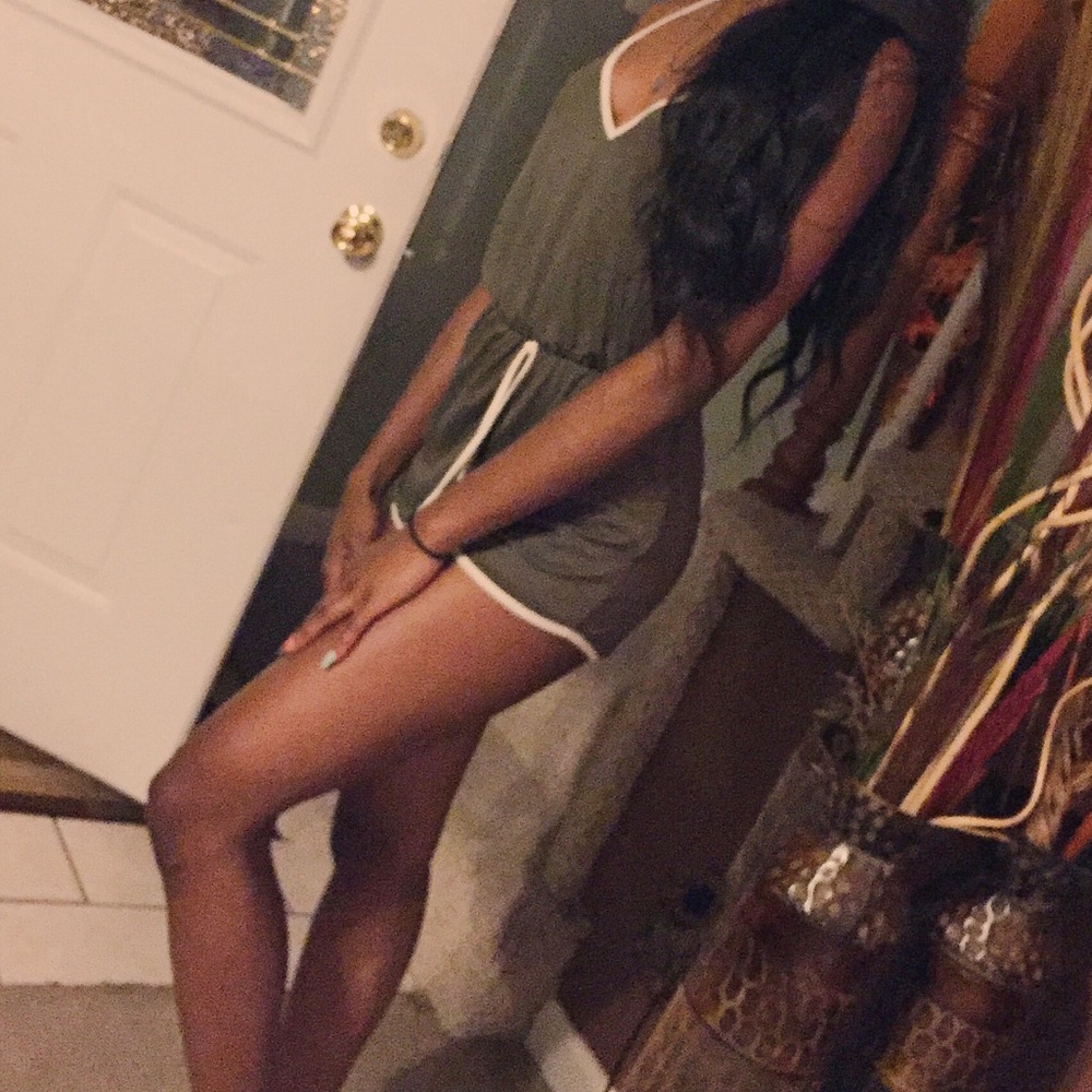 Backless Olive Green romper