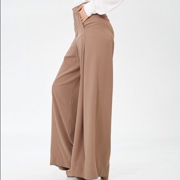 sale HIGH WAIST WIDE LEG PANTS - Picture 2 of 8