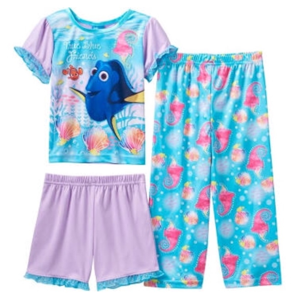 NWT Finding Dory 3-Piece Disney Pajama Set